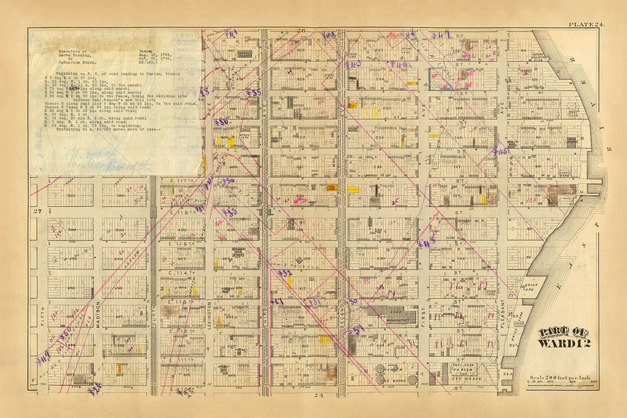 Old Map of East Harlem, New York City by Bromley, 1879: St. Paul&