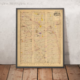 Mapa antiguo de Harlem, NYC por Bromley, 1879: Central Park, 5th Ave, Lenox Ave, St. Nicholas Ave, 7th Ave 