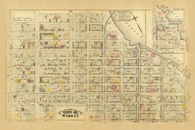 Alte Karte von New York City von Bromley, 1879: Mount Morris Park, Harlem River, 1.-7. Avenue