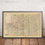 Mapa antiguo del distrito 20, Nueva York, 1879: Garment District, New York Central y Hudson River Freight Yard, Manhattan Market, Acuario de Nueva York