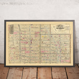 Mappa antica di Clinton, Ward 22, NYC, 1879: Hells Kitchen, Columbus Circle, Roosevelt Hospital, Central Park 