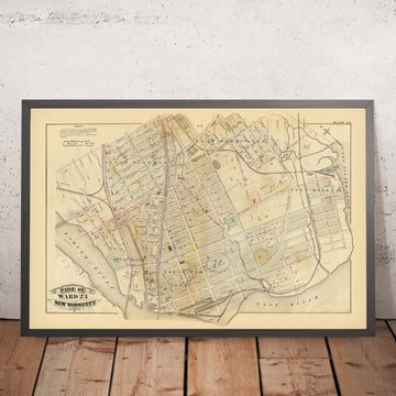 Mapa antiguo del Bronx, NYC por Bromley, 1879: South Melrose, Mott Haven, St. Mary&