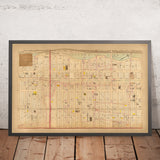 Mapa antiguo del Upper West Side, Nueva York, 1879: Riverside Park, West 81st hasta West 101st Street