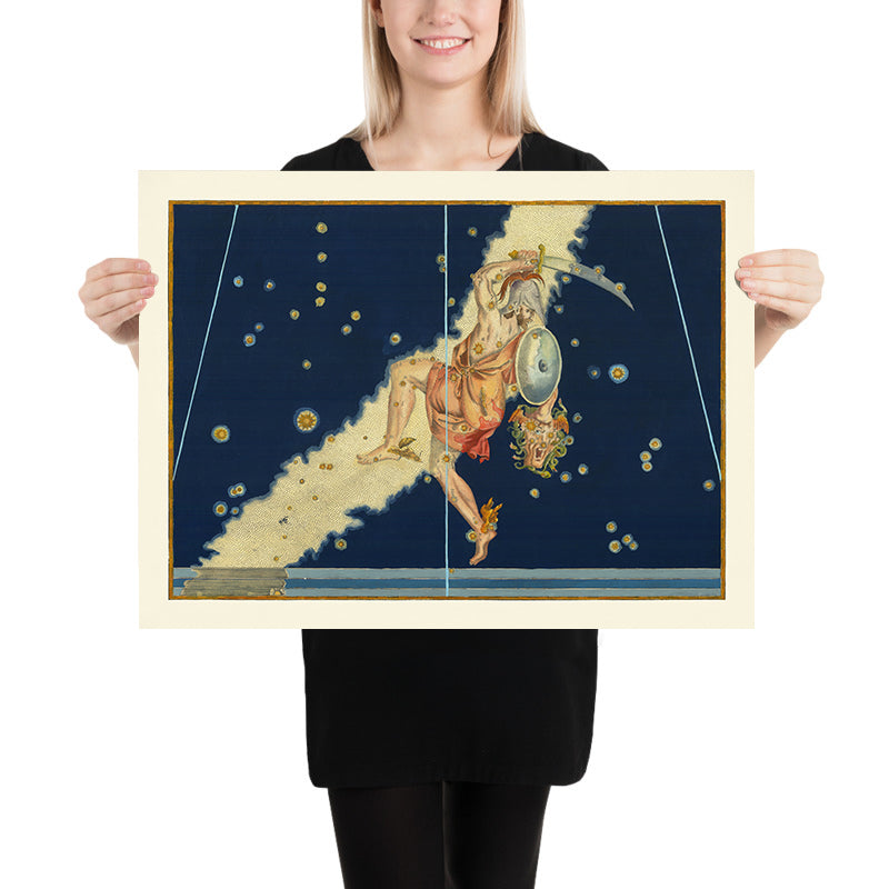 Alter Sternenkarte von Perseus von Johann Bayer, 1603 - Himmlische Sternbildkarte 