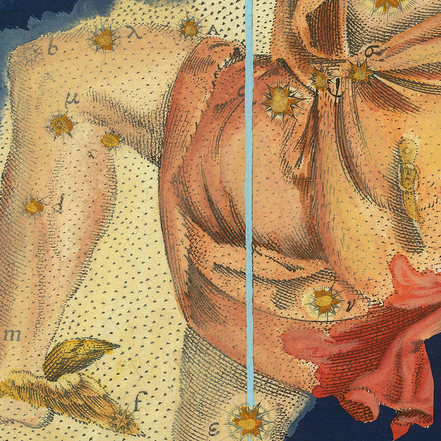 Alter Sternenkarte von Perseus von Johann Bayer, 1603 - Himmlische Sternbildkarte 