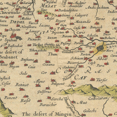 Old Rare Map of the Persian Empire by Speed, 1627: Iran, Middle East, Holy Land, Spaha, Ormus, Gilan