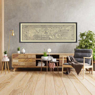 Ancienne carte picturale de Manhattan par Seidman, 1939 : Central Park, Empire State, Harlem, Times Square, Broadway