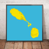 Personalisierte Warhol-Stil-Karte: Bunte Pop-Art-Inseln 