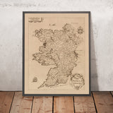Antica mappa del Connacht di Petty, 1685: Galway, Leitrim, Mayo, Sligo, Roscommon 