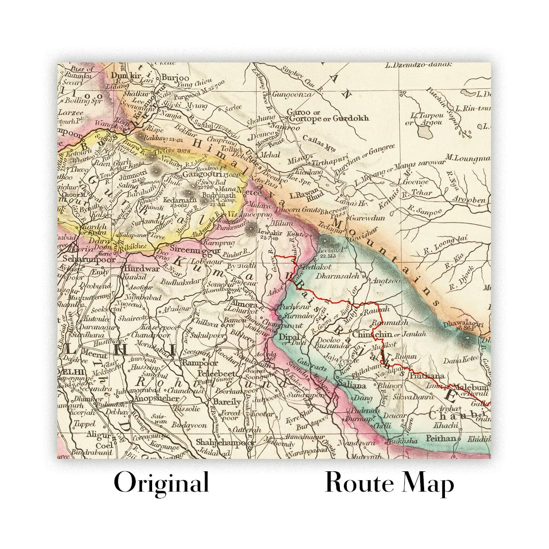 Carte de route personnalisée : carte de road trip ou de randonnée sur mesure 