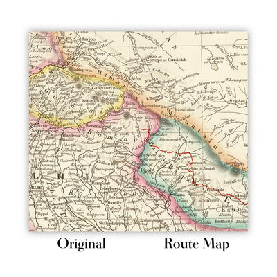 Carte de route personnalisée : carte de road trip ou de randonnée sur mesure 