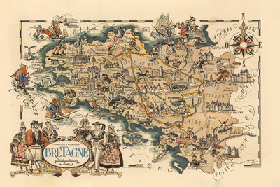 Carte de route personnalisée : carte de road trip ou de randonnée sur mesure 