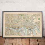 Ancienne carte de l'est-central de Londres, 1900 : Tour de Londres, La Tamise, Isle of Dogs, Docks de Londres, Shoreditch 