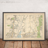 Mappa antica del Nordest di Londra, 1900: Edmonton, Tottenham, Walthamstow, Serbatoi, Woodford Park 