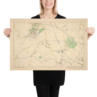 Mapa antiguo de Londres, 1900: Harrow, Wembley, Greenford, Alperton, Sudbury