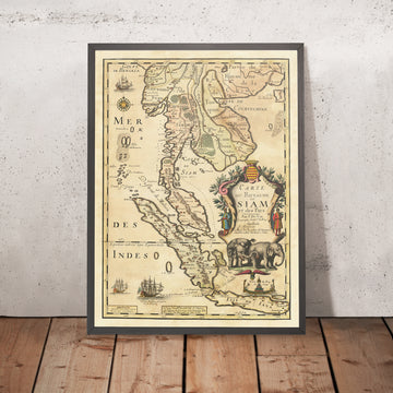 Ancienne carte de la Thaïlande et de l&