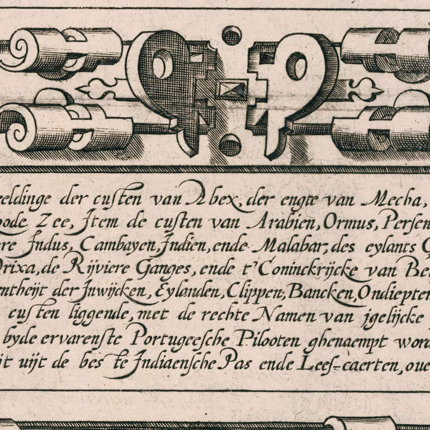 Alte Karte des Nahen Ostens und Südasiens von Linschoten, 1595: Detailliert, kunstvoll, historisch bedeutsam