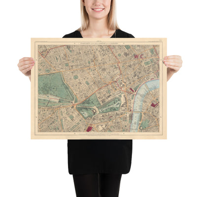 Mapa personalizado de Londres por Edward Stanford, 1862 - Diseño y haga su propio mapa viejo