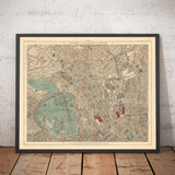Old Colour Map of North London, 1891 - Camden, Regents Park, Primrose Hill, Kentish Town, Kings Cross - NW1 N1C N7 NW5 NW3 NW8