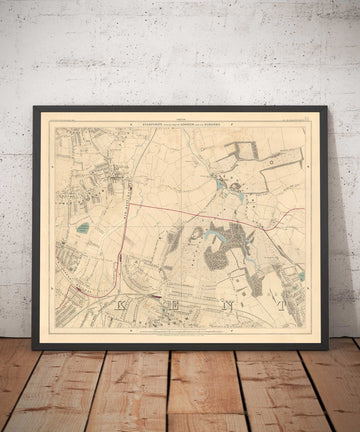 Mappa Colore Antica del Sud Est di Londra, 1891 - Bromley, Beckenham, Sydenham, Southend, Downham - SE26, SE6, BR1, BR2 