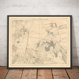 Mappa Colore Antica del Sud Est di Londra, 1891 - Bromley, Beckenham, Sydenham, Southend, Downham - SE26, SE6, BR1, BR2 