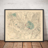Ancienne carte en couleur du sud-est de Londres, 1891 - Norwood, Crystal Palace, Penge, Sydenham - SE27, SE19, SE20, SE26