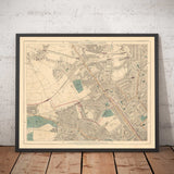 Old Colour Map of West London, 1891 - St Johns Wood, Kilburn, Kensal Green, Finchley Rd, Willesden - NW6, NW8, NW2, W9, W10, NW10