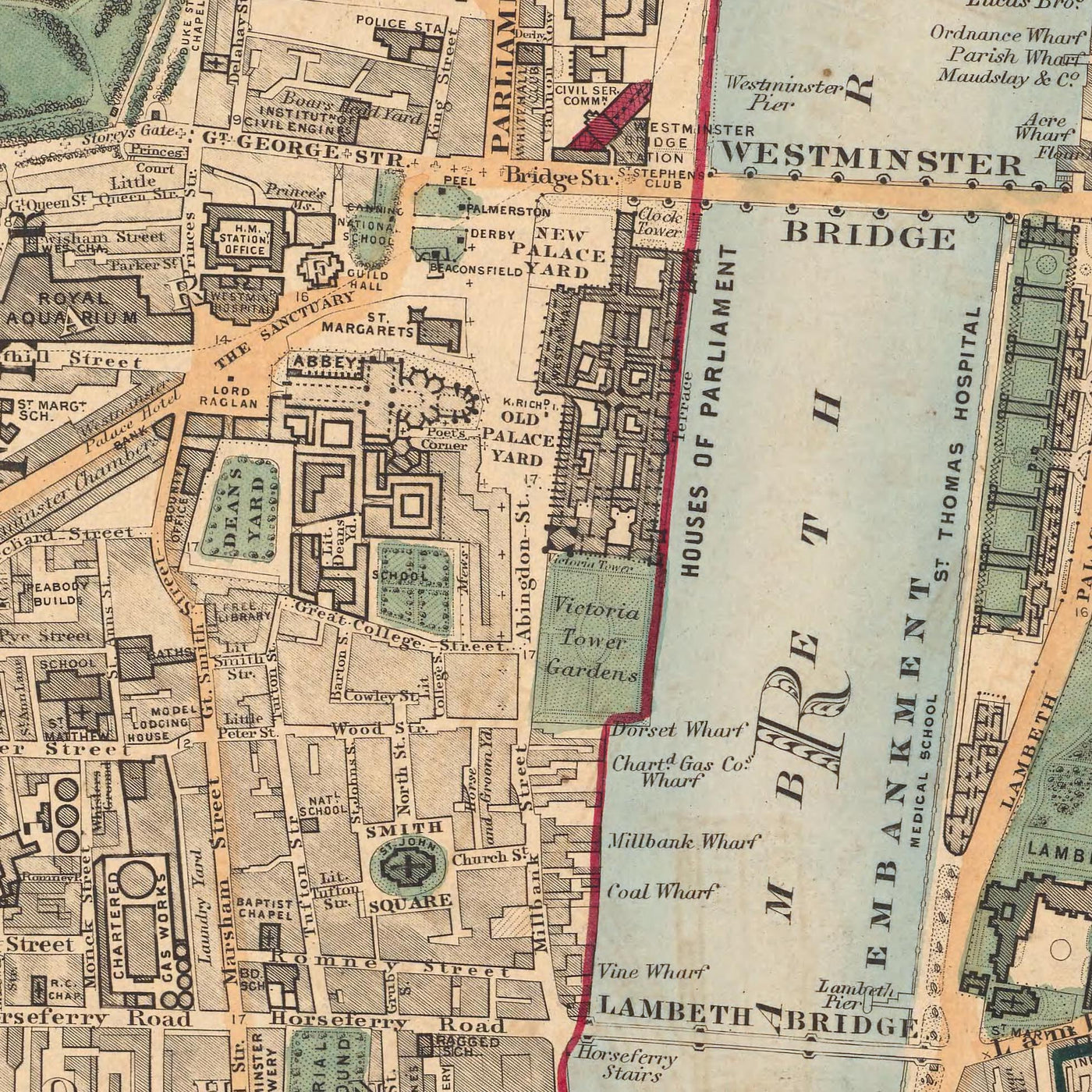 Benutzerdefinierte Karte von London von Edward Stanford, 1862 - Gestalten und erstellen Sie Ihre eigene alte Karte 