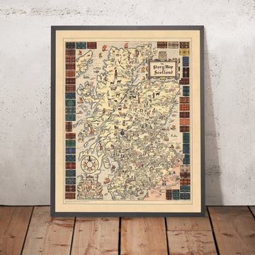 Mappa delle storie antiche della Scozia, 1935: Storia, Tartan, Flora MacDonald, Bonnie Prince Charlie 
