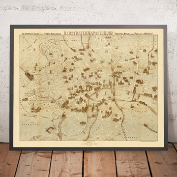 Vecchia mappa di Londra "Stranger&