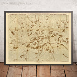 Antigua "Guía del Extraño" Mapa de Londres por Young, 1877: Mapa Pictórico de "Gran Tour" de Puntos de Interés Turístico 