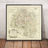 Alte Karte von Schwaben, Deutschland von Sanson, 1703: Stuttgart, Heidelberg, Augsburg, Schwarzwald, Rhein 