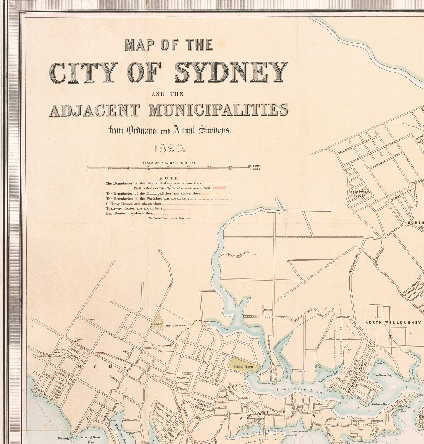 Botany Maps Old Map of Sydney in 1890 by Bartholomew - Port Jackson, Potts Point ...