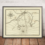 Carta Náutica de la Vieja Bahía de Taranto, Italia por Heather, 1802: Golfo de Taranto, Mar Jónico, Estrecho de Otranto 