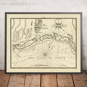 Vecchia mappa nautica di Venezia d&