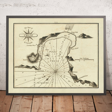 Old Port of Crose, France Nautical Chart by Heather, 1802: Fort Cros, Prior&
