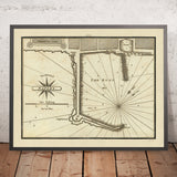 Alter Maulwurf von Neapel Seekarte von Heather, 1802: Leuchtturm, Hafen Geschichte 