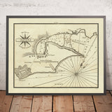 Old Port of Savona Nautical Chart by Heather, 1802: Harbor, Citadel, Convent