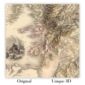 An image showing the difference between an Original map and a Unique 3D map