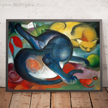 Due gatti, blu e giallo di Franz Marc, 1912 