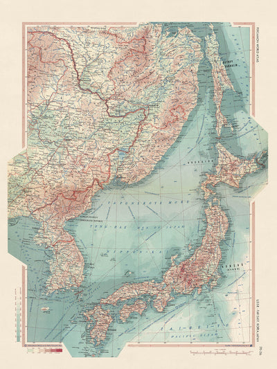 Alte Weltkarte UdSSR – Fernost, Korea, Japan: 1967 Detaillierte politische und physische Karte