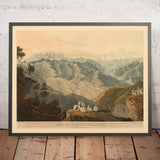 Prima vista dell'Himalaya da parte degli europei, Robert Havell e James Fraser, 1820 