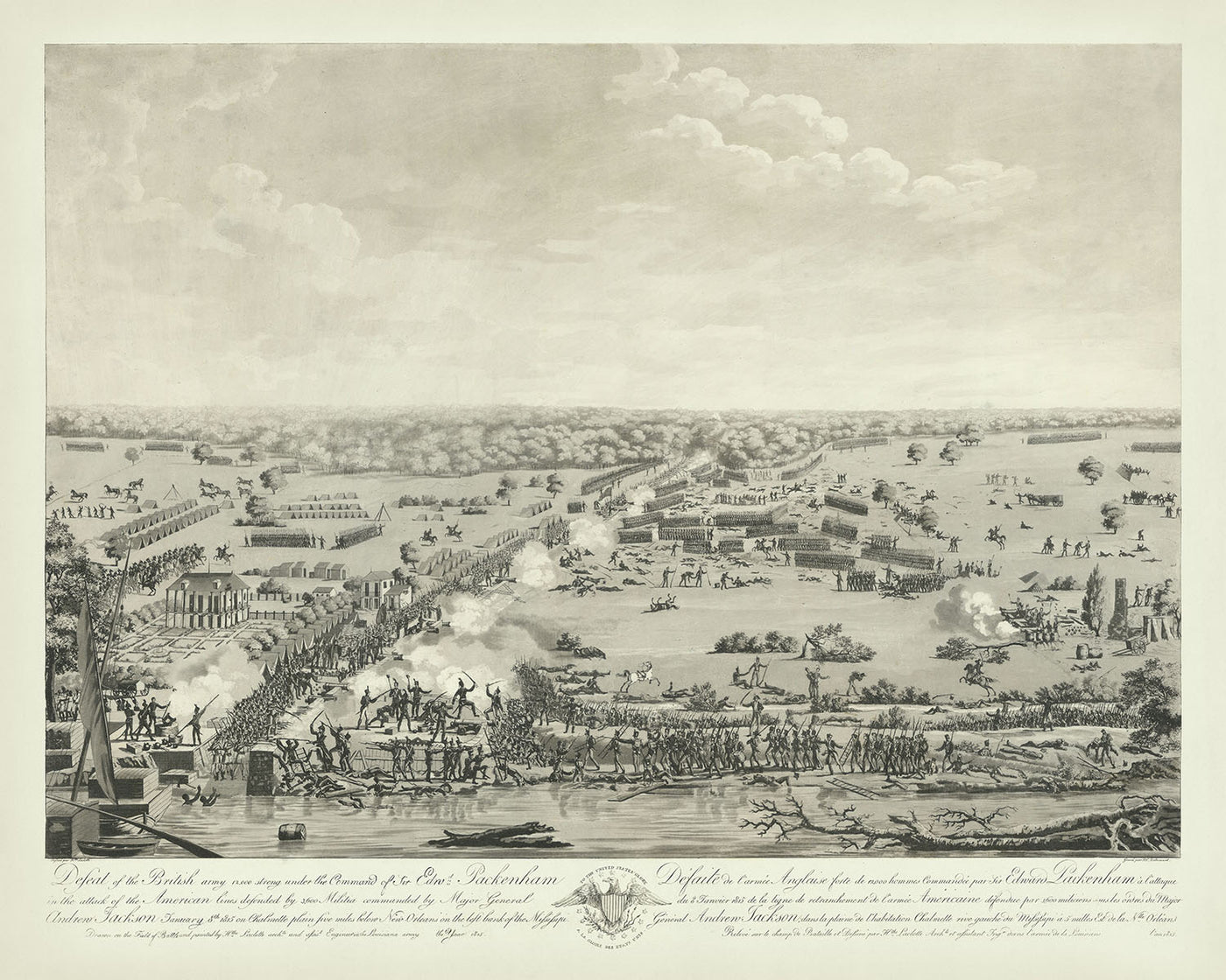 Guerra de 1812 – Batalla de Nueva Orleans, de Jean-Hyacinthe Laclotte, 1817