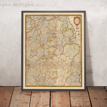 Old Map of Westphalia by Visscher, 1690: Hamburg, Bremen, Hanover, Cologne, Dortmund