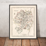 Old Map of County Wicklow by Samuel Lewis, 1844: Bray, Arklow, Baltinglass, Blessington, Glendalough