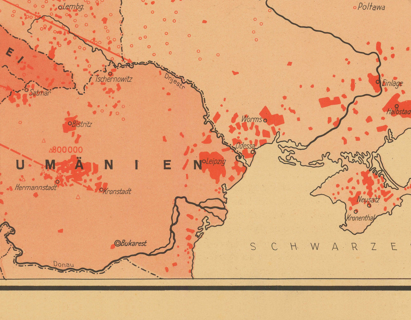 Mapa de propaganda nazi de la Segunda Guerra Mundial de Arnold Hillen-Ziegfeld en 1938: Alemania, Países Bajos, Bélgica, Polonia, URSS