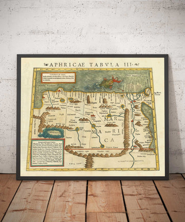 Alte historische Karte von Nordafrika im Jahr 1545 von Sebastian Munster - Babylon, Kairo, Nil, Alexandria, Ägypten 