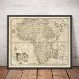 Antica mappa dell'Africa, 1747 di Emanuel Bowen - Pre-coloniale - Commercio degli schiavi, Negroland, Etiopia, Barbaria, Nubia 