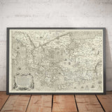 Ancienne carte de la Grèce antique, 1558 par Salamanque - Macédoine, Balkans, Crète, Rhodes, Turquie, Corfou 