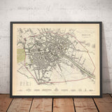 Old Map of Berlin in 1833 by SDUK - Germany, Tiergarten, Alexanderplatz, Berlin Wall, Brandenburg Gate